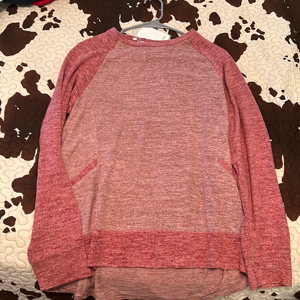 Light and dark pink womens large longe sleeve